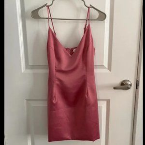 Pink Satin mini dress